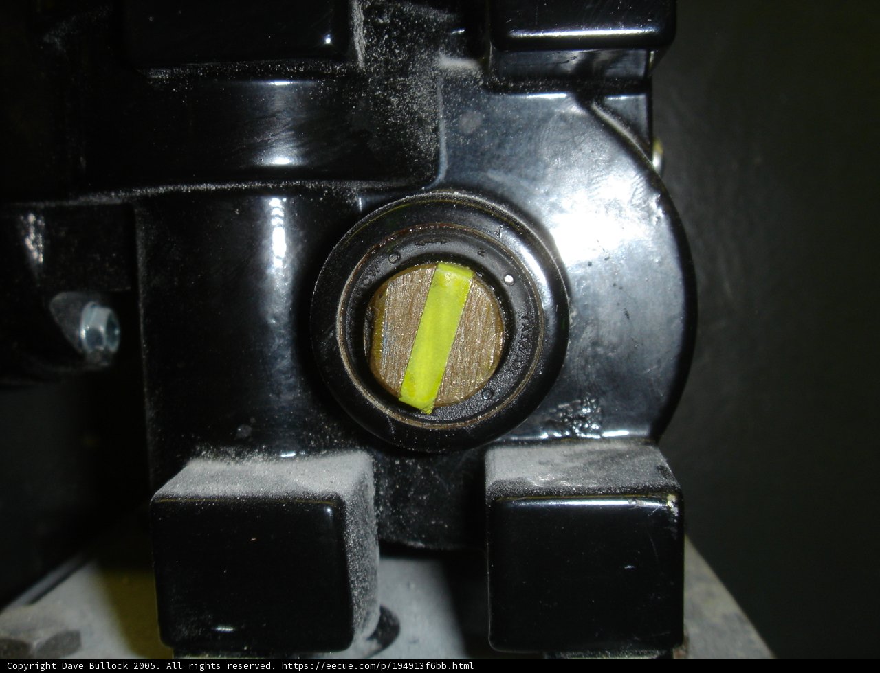 Black and Yellow Valve in Close-up