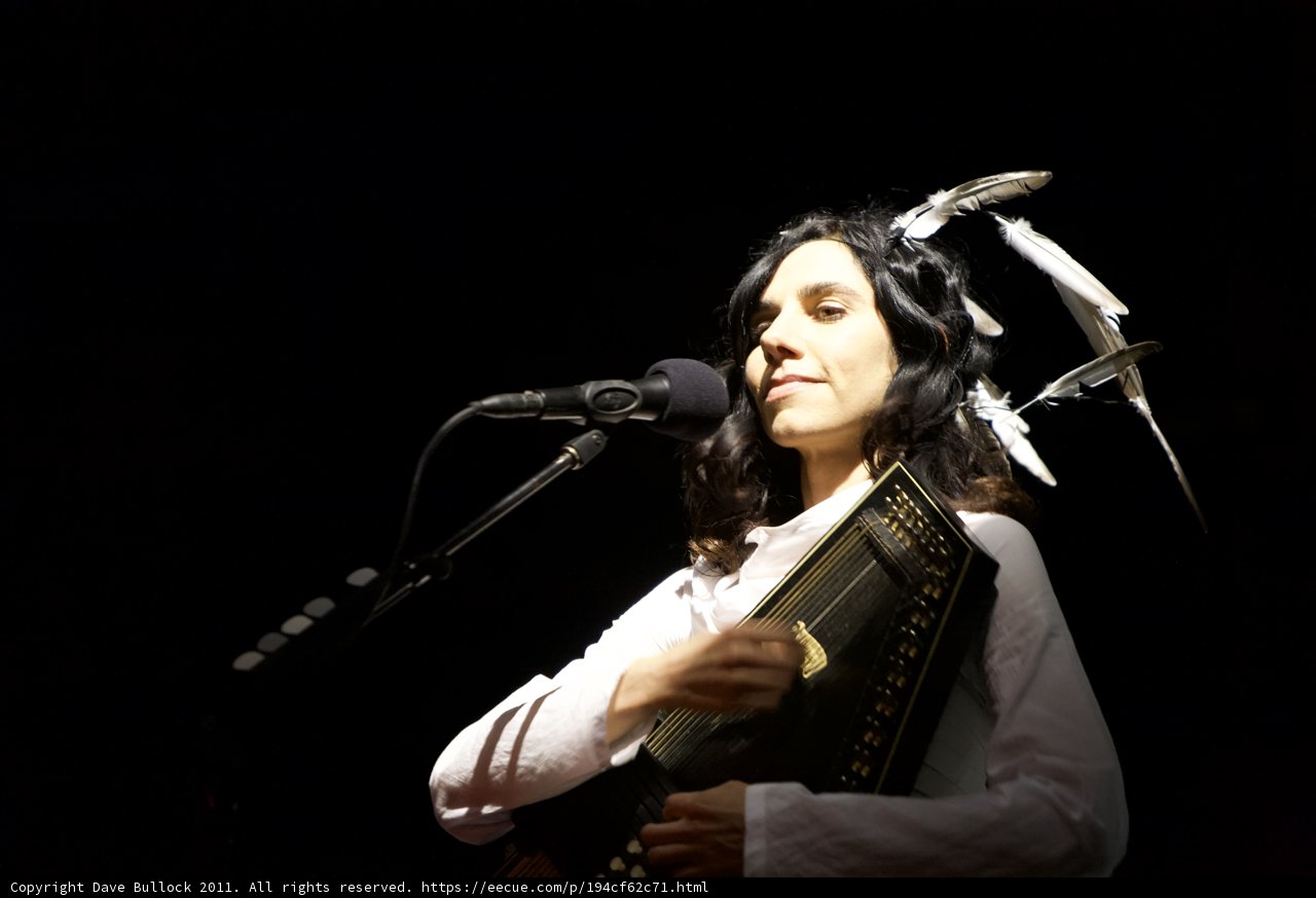 PJ Harvey Performs with a Guitar and Headdress at Coachella 2011