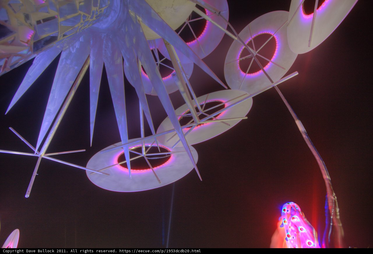 Illuminated Purple Sphere Sculpture