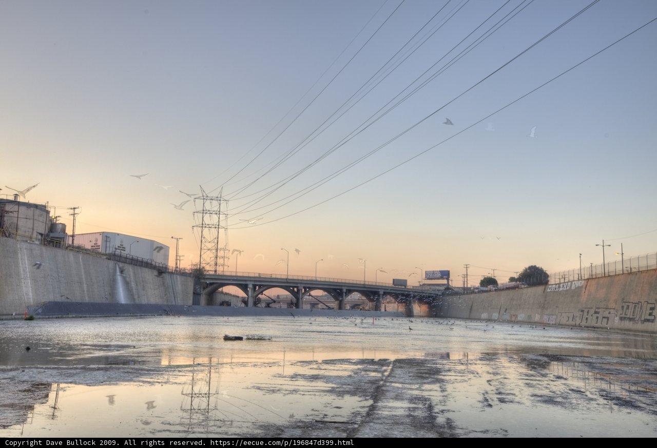 Sunset over the LA River