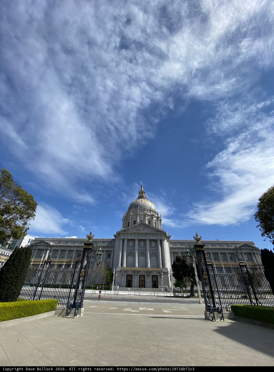 San Francisco City Hall Building under a Blue Sky