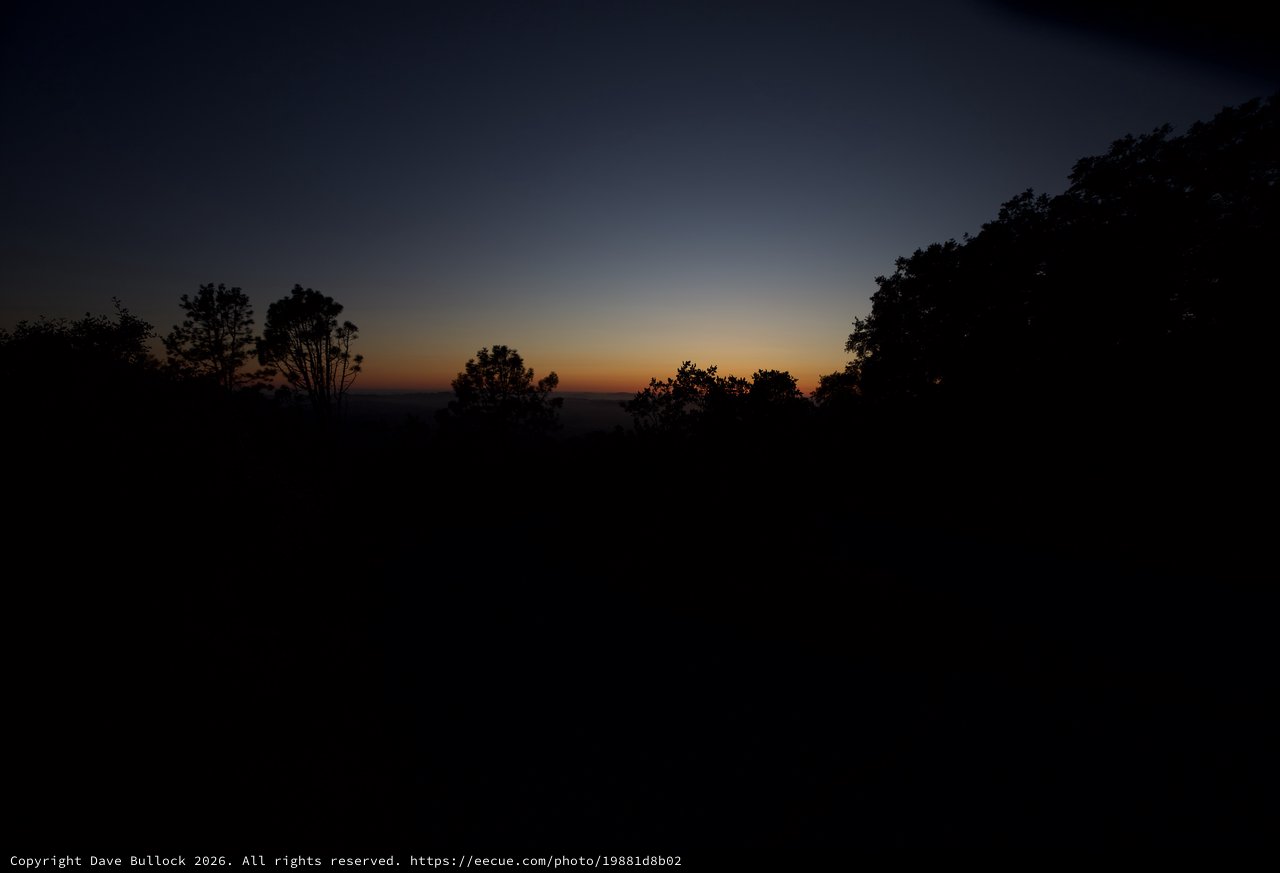 Twilight Glow Over Mount Diablo's Silhouetted Treeline