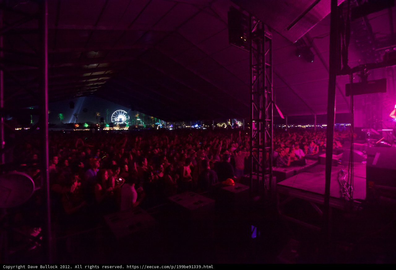 A Sea of Purple Lights and People at Coachella
