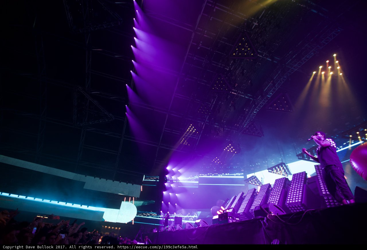 Rocking the Stage with Purple Lights