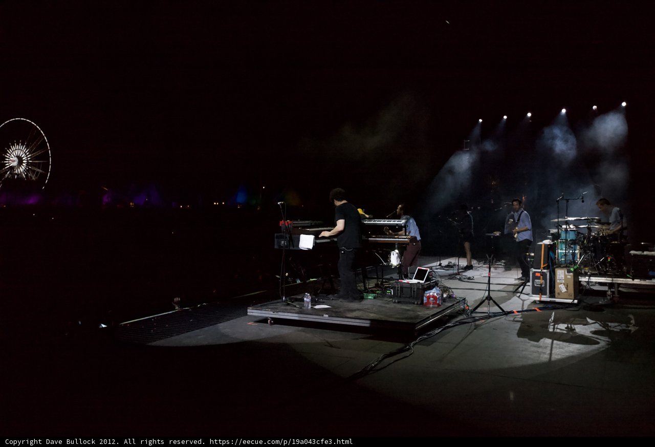 Nighttime Concert with Ferris Wheel Backdrop