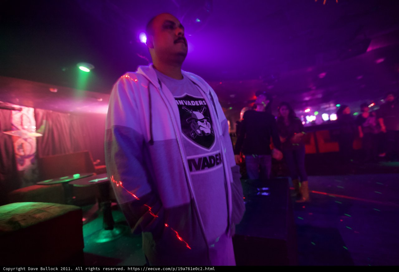 Hooded Man in the Urban Night Club