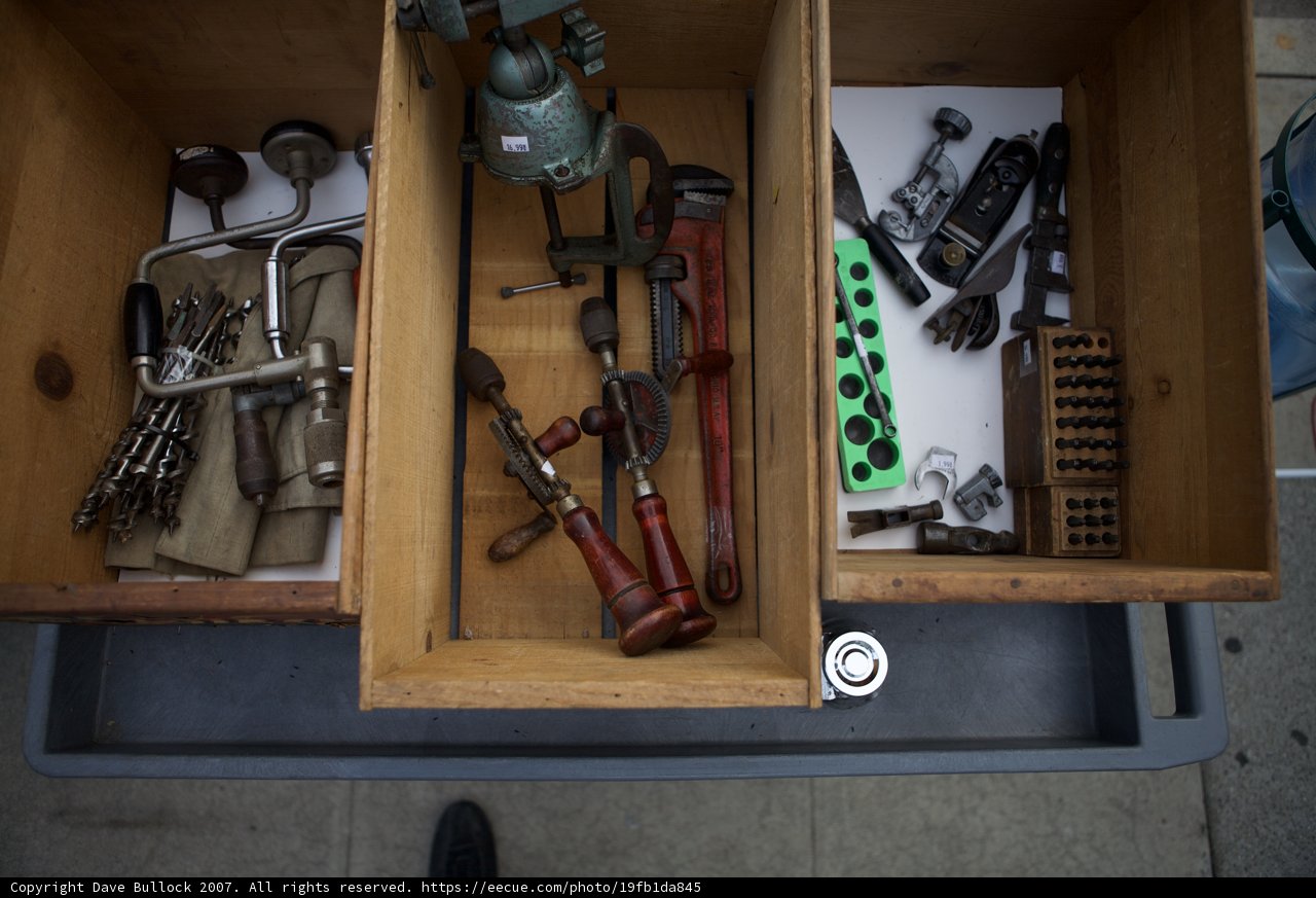 Table Drawer Full of Tools