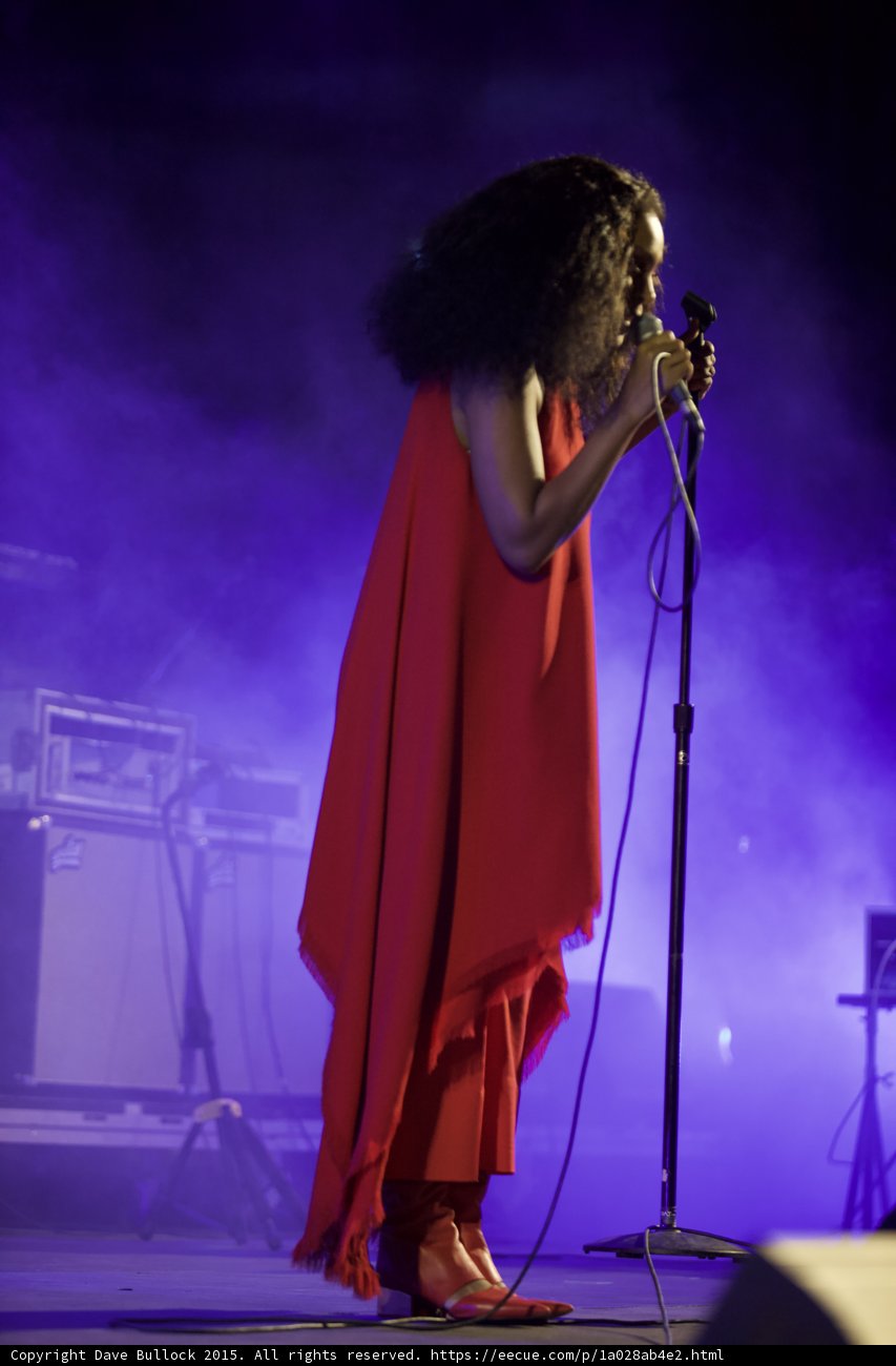 Solange Profile Full Body Mic Stand Red Dress Purple