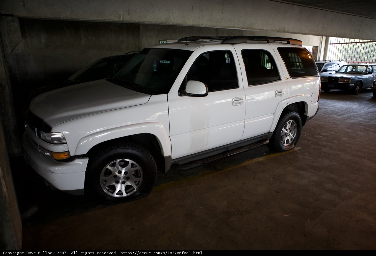 Sleek SUV in the Parking Garage.