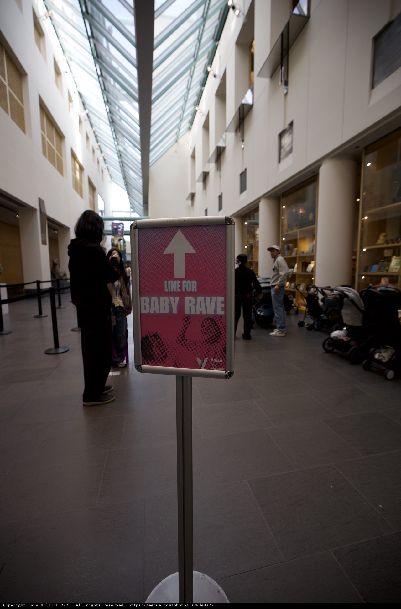 Baby Rave Sign at Asian Art Museum Atrium