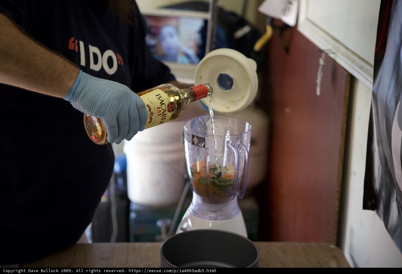 Habanero Rum Cocktail in the Making