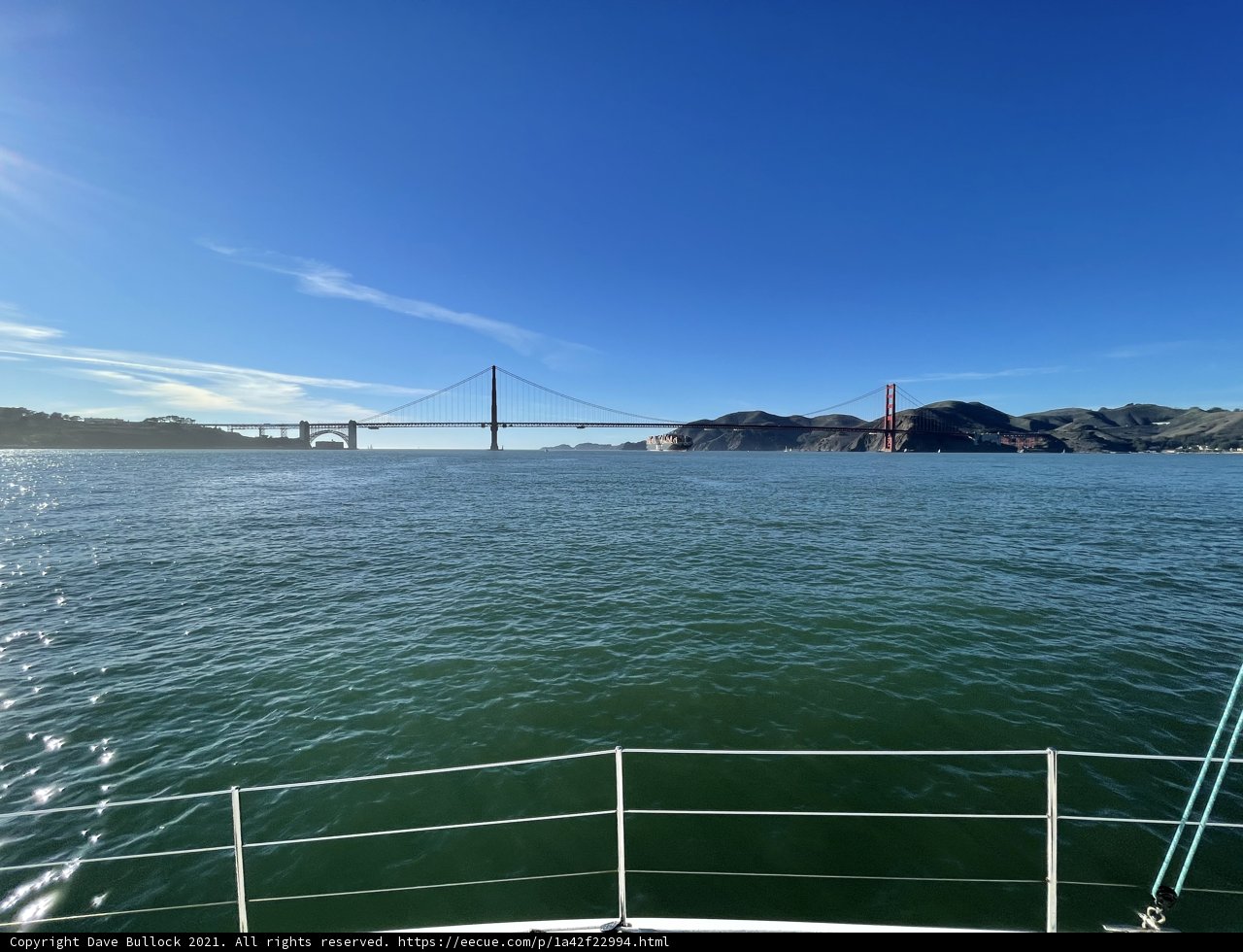 Golden Gate Bridge from the Bow of a Boat