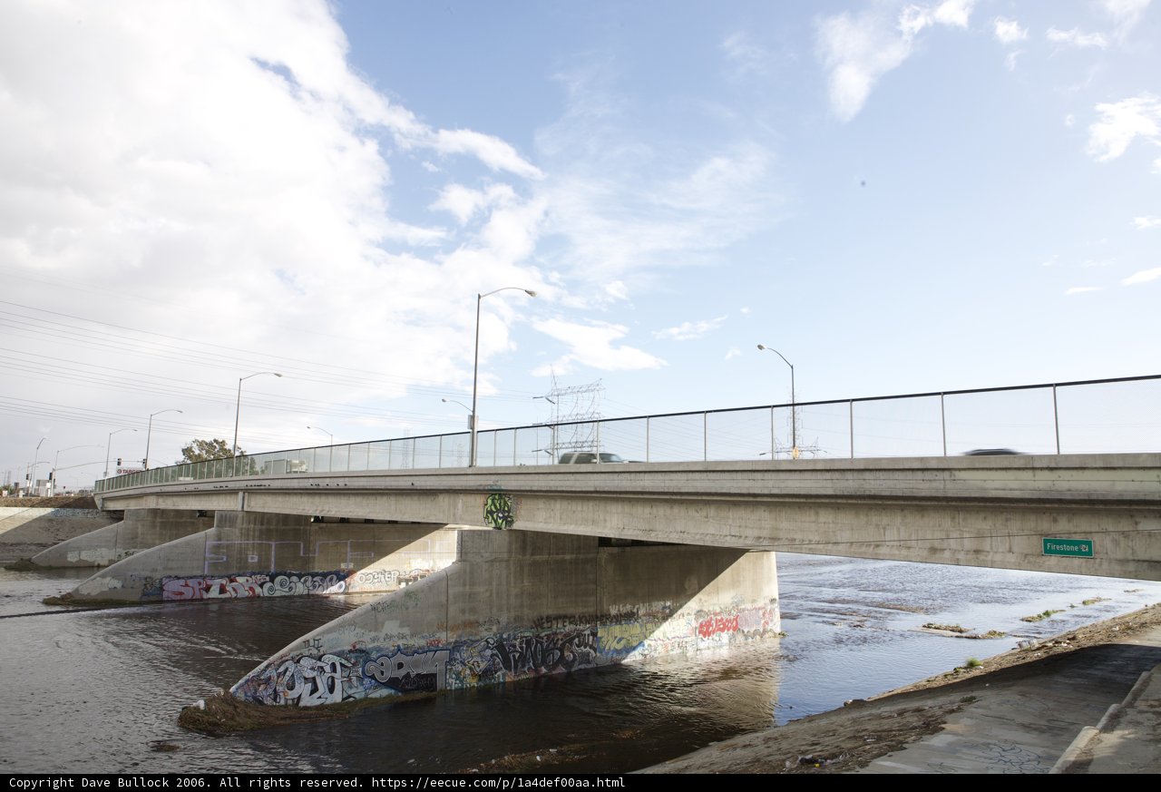 Graffiti on freeway overpass
