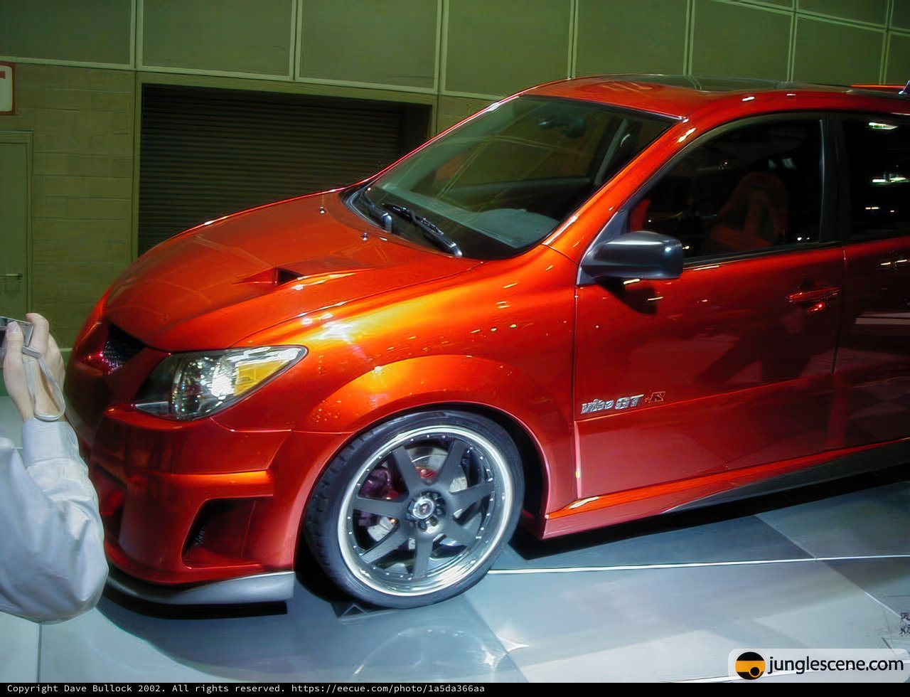 Red Sportscar with Alloy Wheels on Display at LA Auto Show