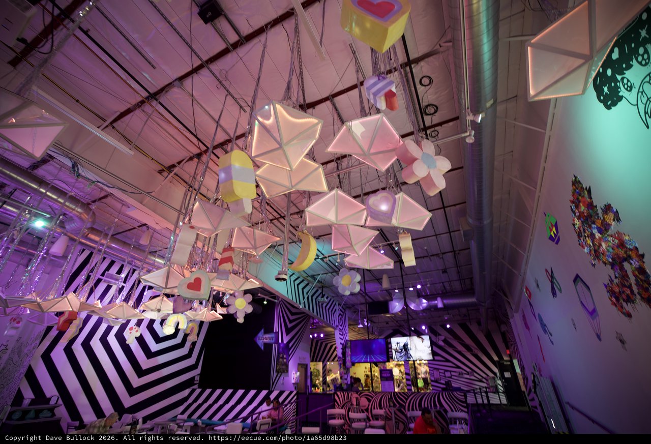 Whimsical Geometric Installation in Contemporary Art Space