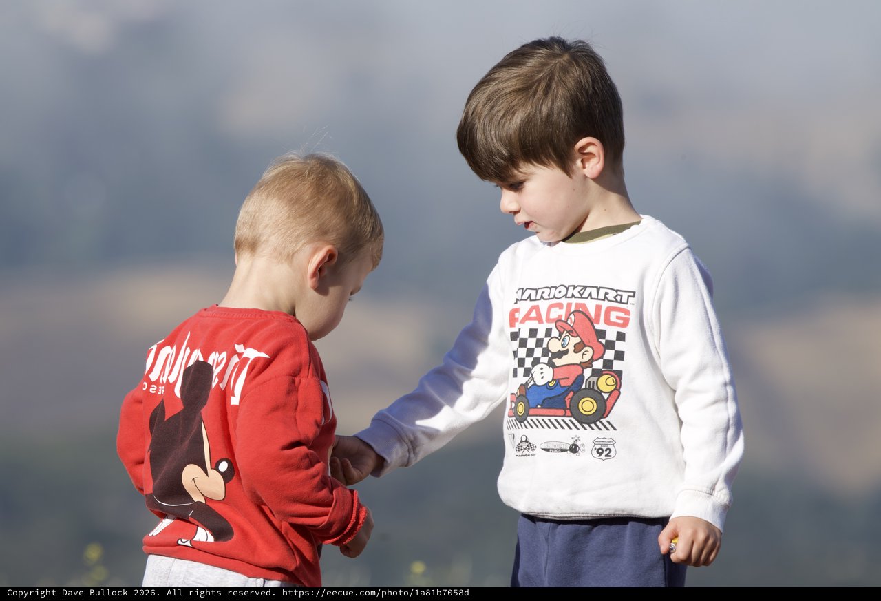 Two Young Friends Share a Moment at Mt. Diablo