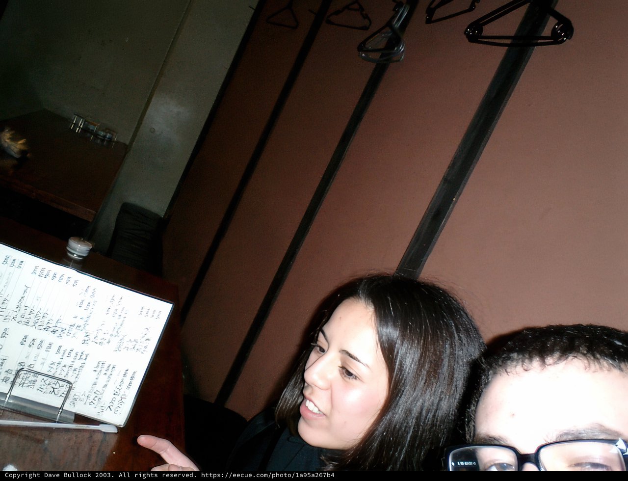 Portrait of a Couple Wearing Glasses at a Table
