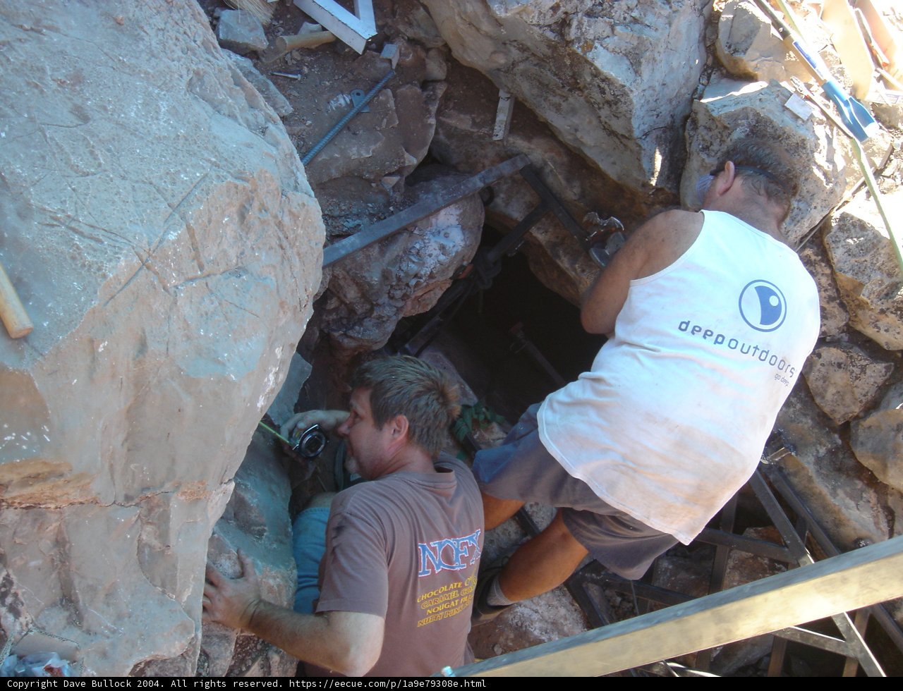 Working on a Slate Rock Wall