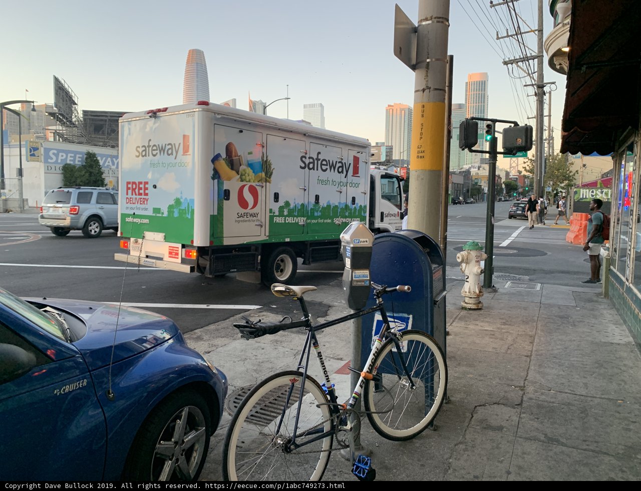 Blue Car Parked on San Francisco Street
