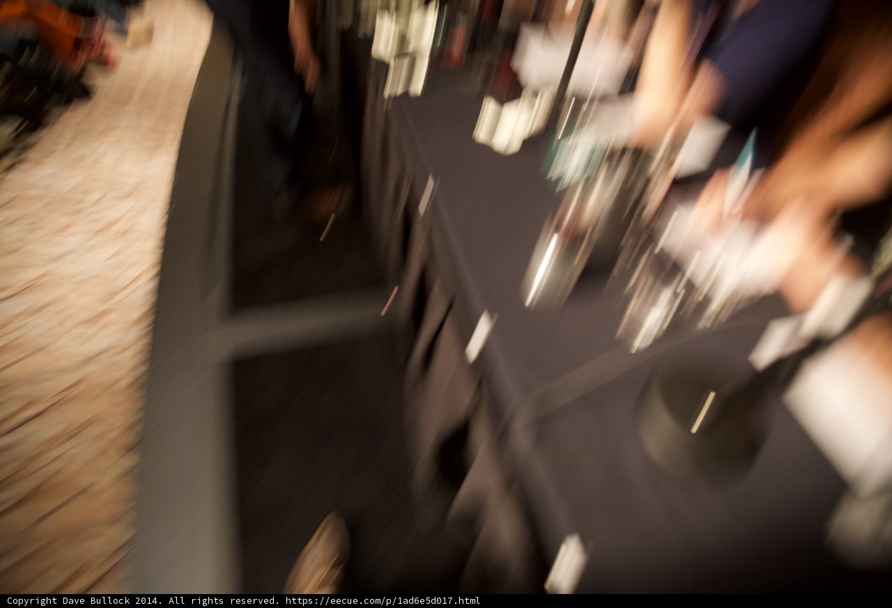 Blurry Gathering Around Wooden Table