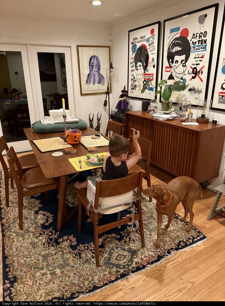 Cozy Evening in the Art-Filled Dining Room