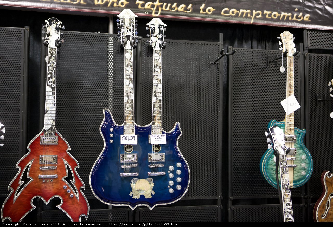Who Taunts is Comical - A Display of Electric and Bass Guitars