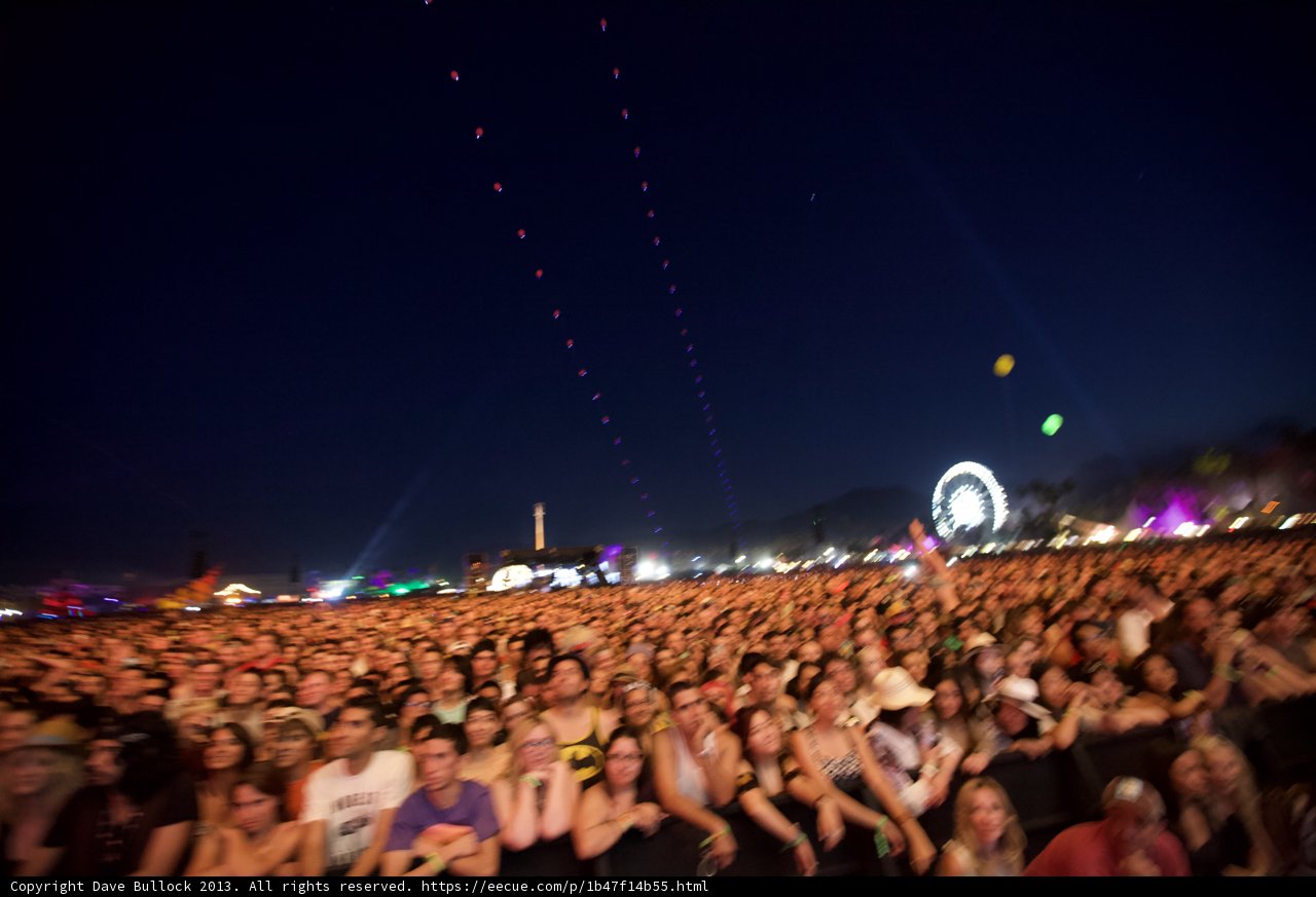 Coachella Crowd Under the Night Sky