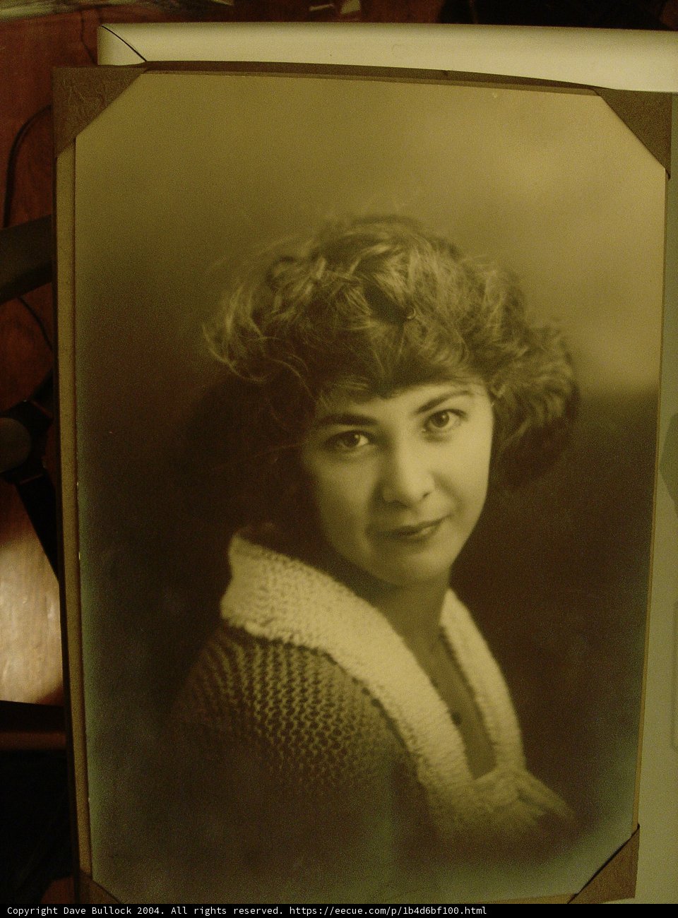 Vintage Portrait of a Woman with Curly Hair