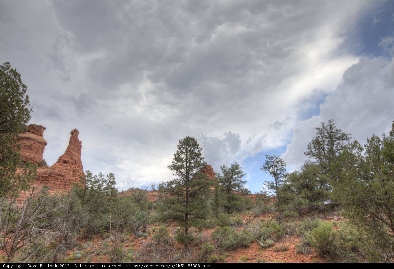 Majestic Red Rocks Under a Moody Sky