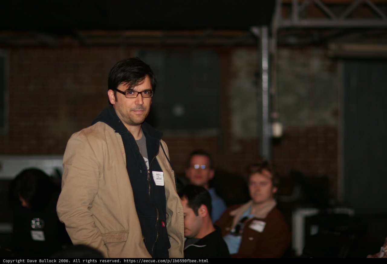 Man in Glasses Addresses an Audience at Barcamp 2006