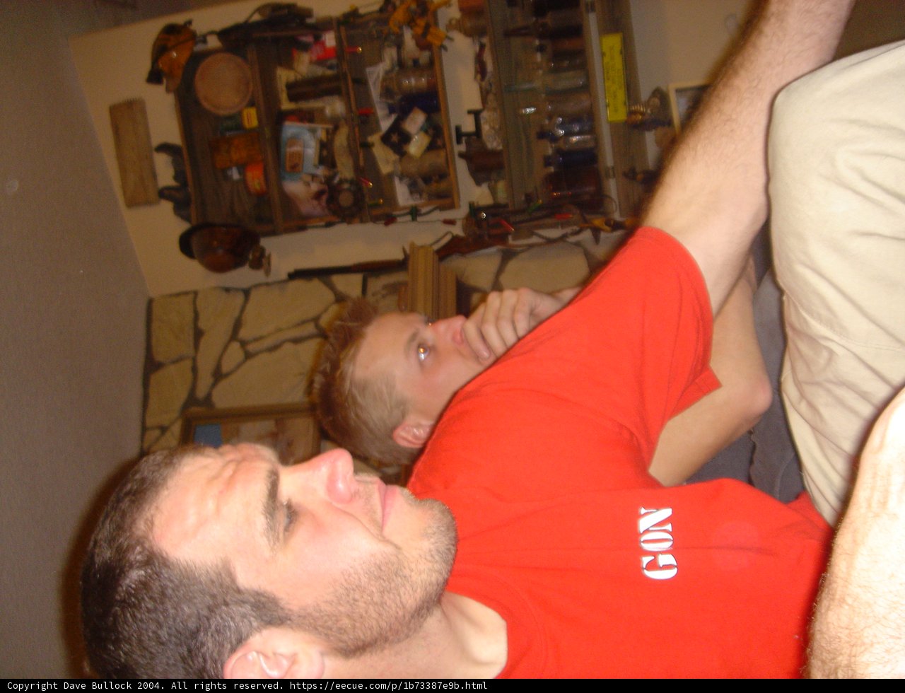 Red Shirt Portrait on Couch
