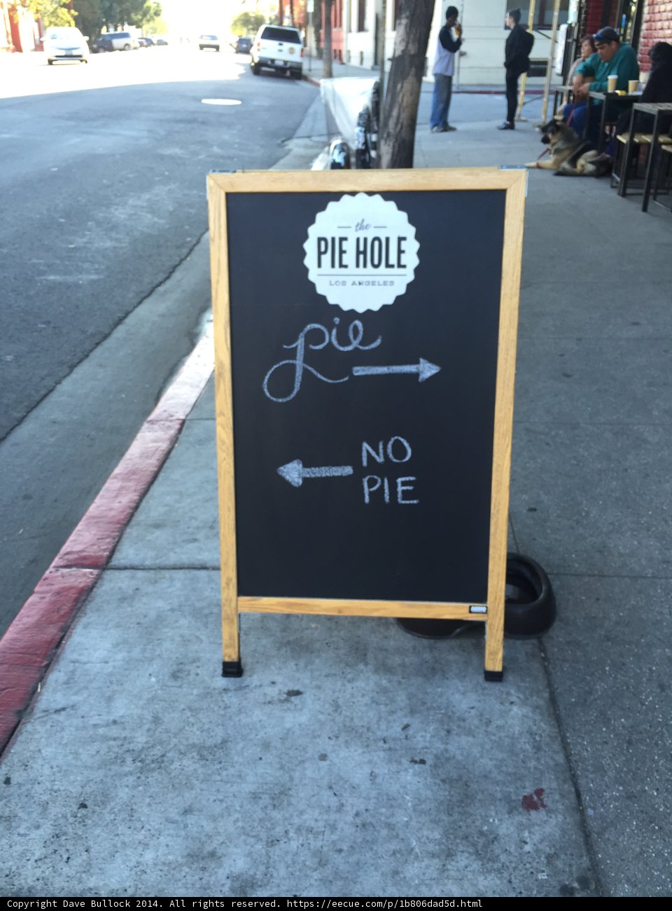 The Pie Hole's Chalkboard Sign