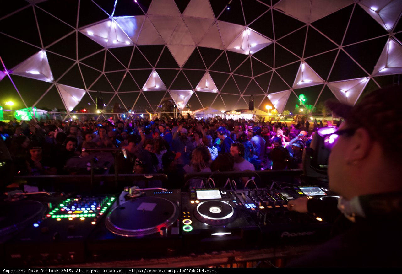 Blue Lit Crowd View