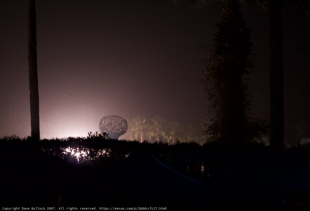 Illuminated Sphere in Night Sky