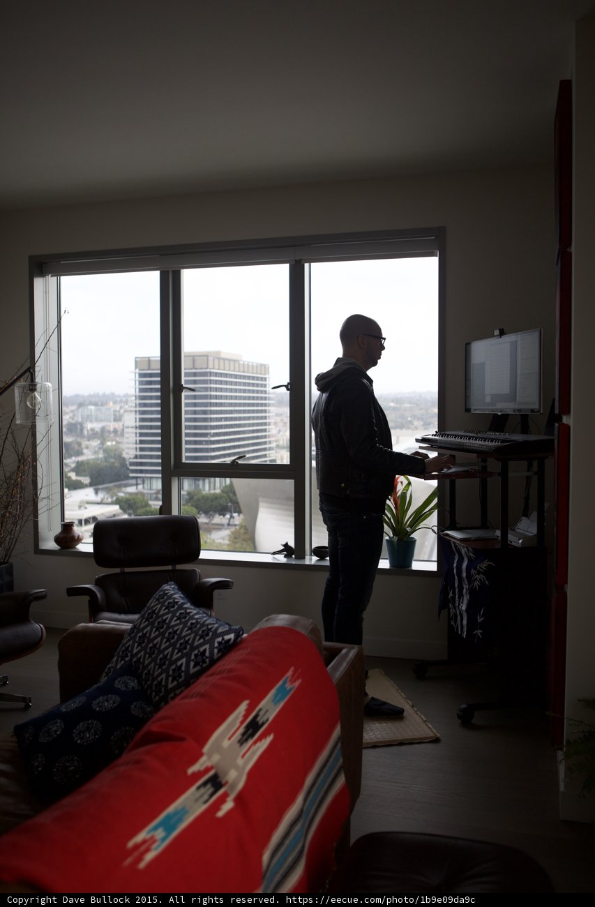 Silhouette at Standing Desk