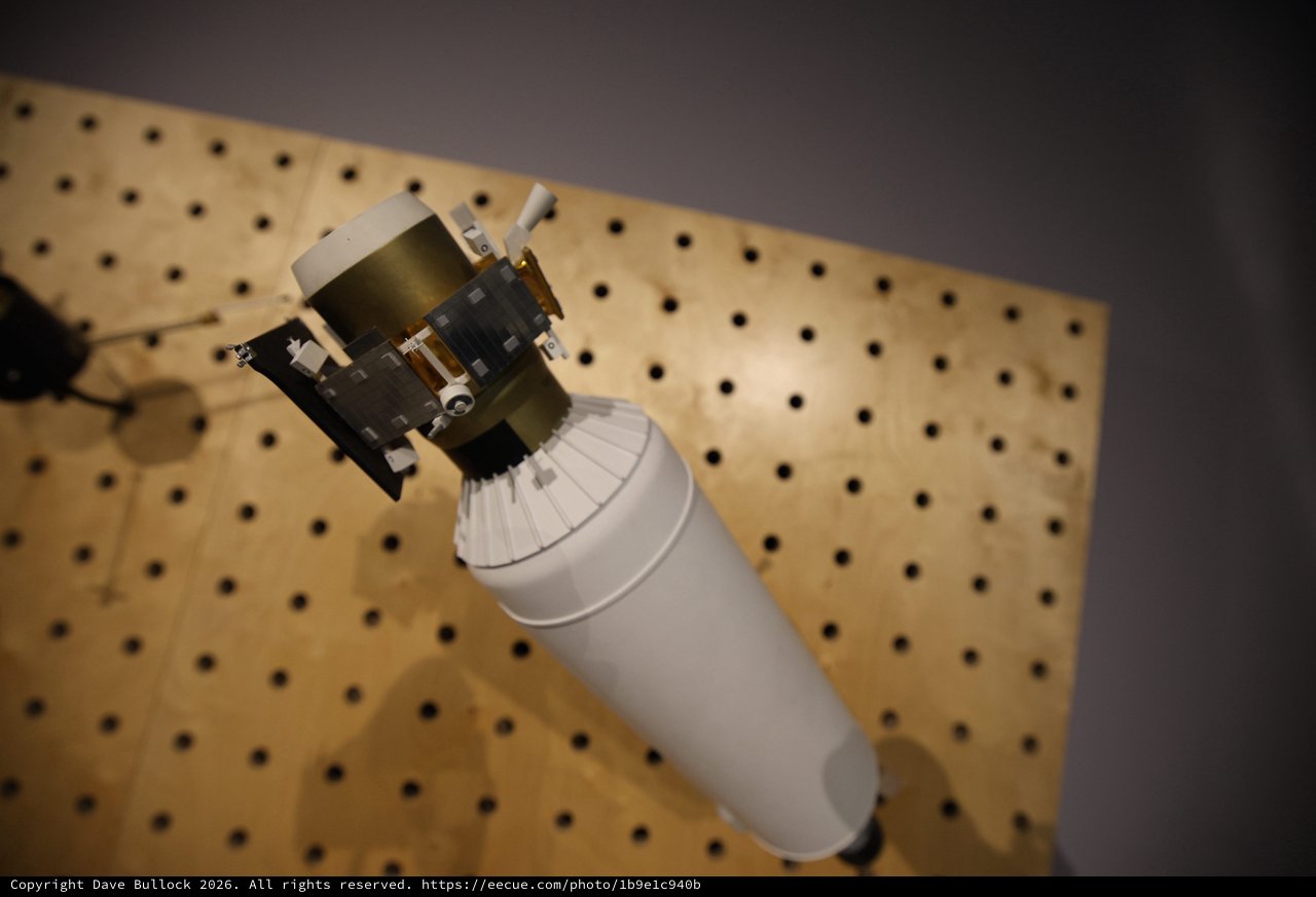 Apollo-Era Spacecraft Model on Pegboard Display