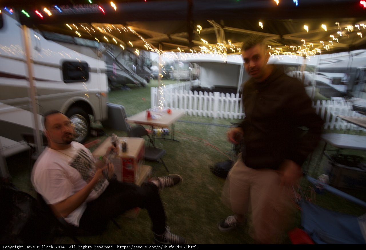 Relaxing under the Coachella Tent