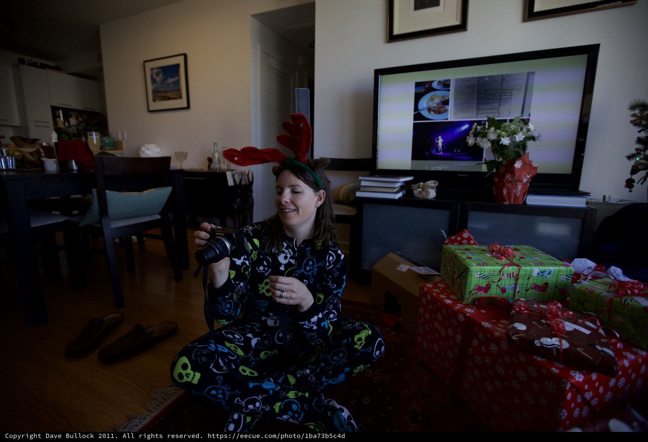 Christmas Morning Joy in Reindeer Pajamas