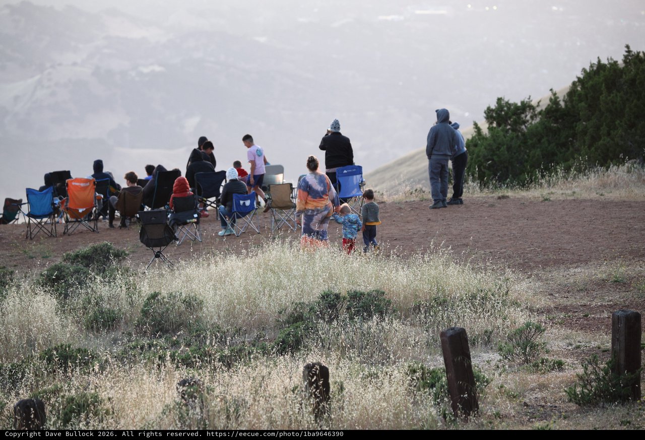 Families Gather at Mountain Overlook at Dusk