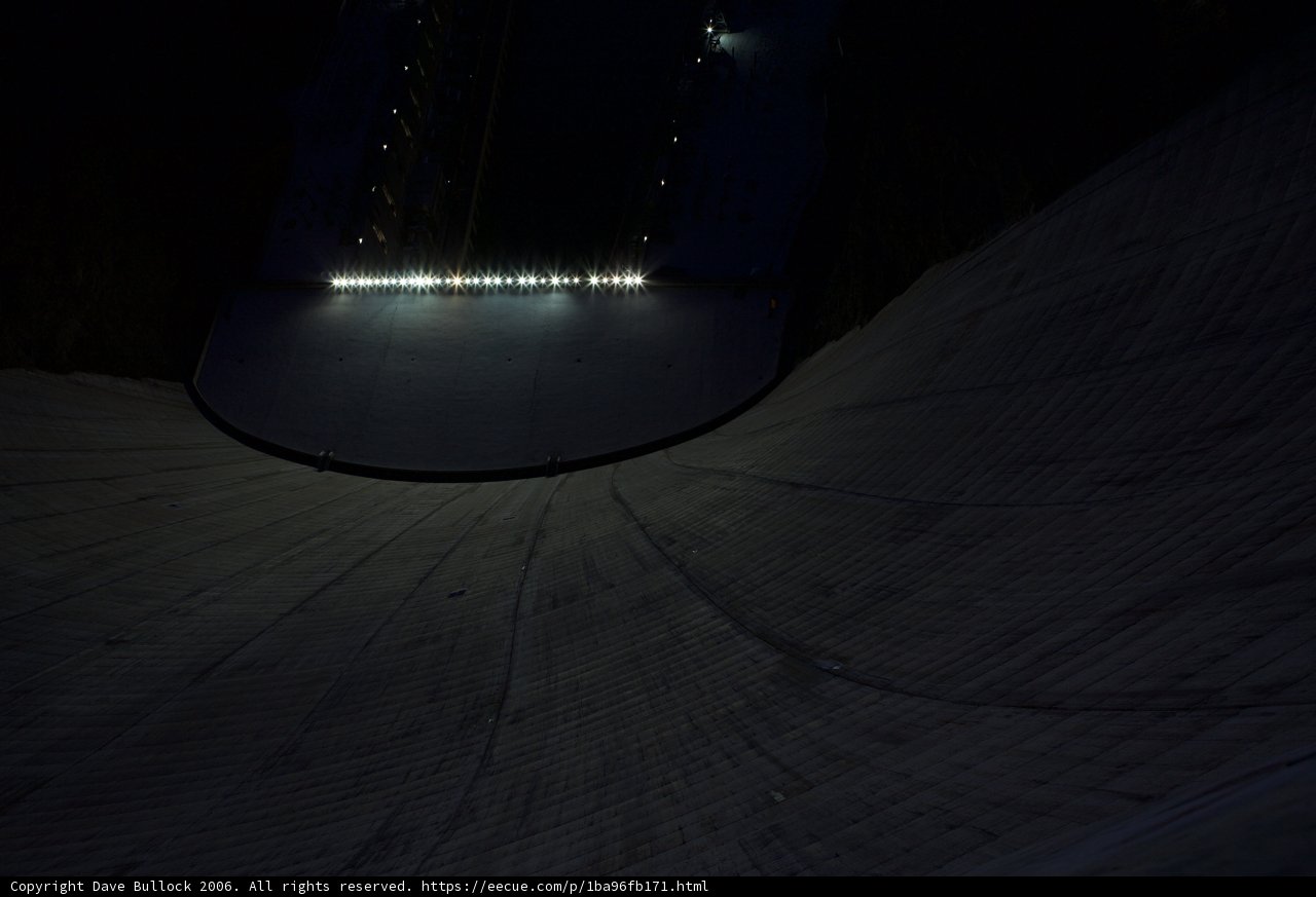 Illuminated Ski Jump in Nighttime Splendor