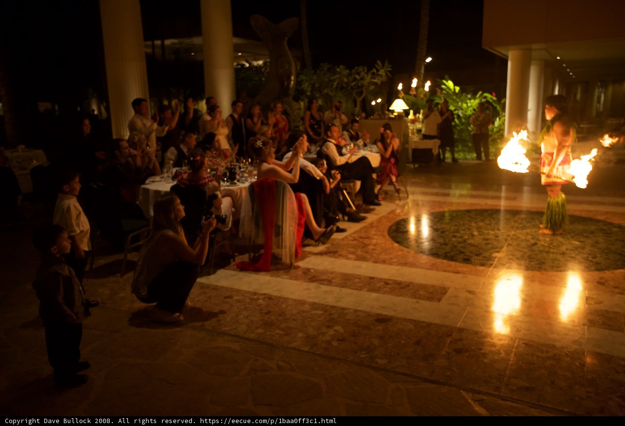 Igniting the Night: Fire Performance at Hawaiian Wedding Reception
