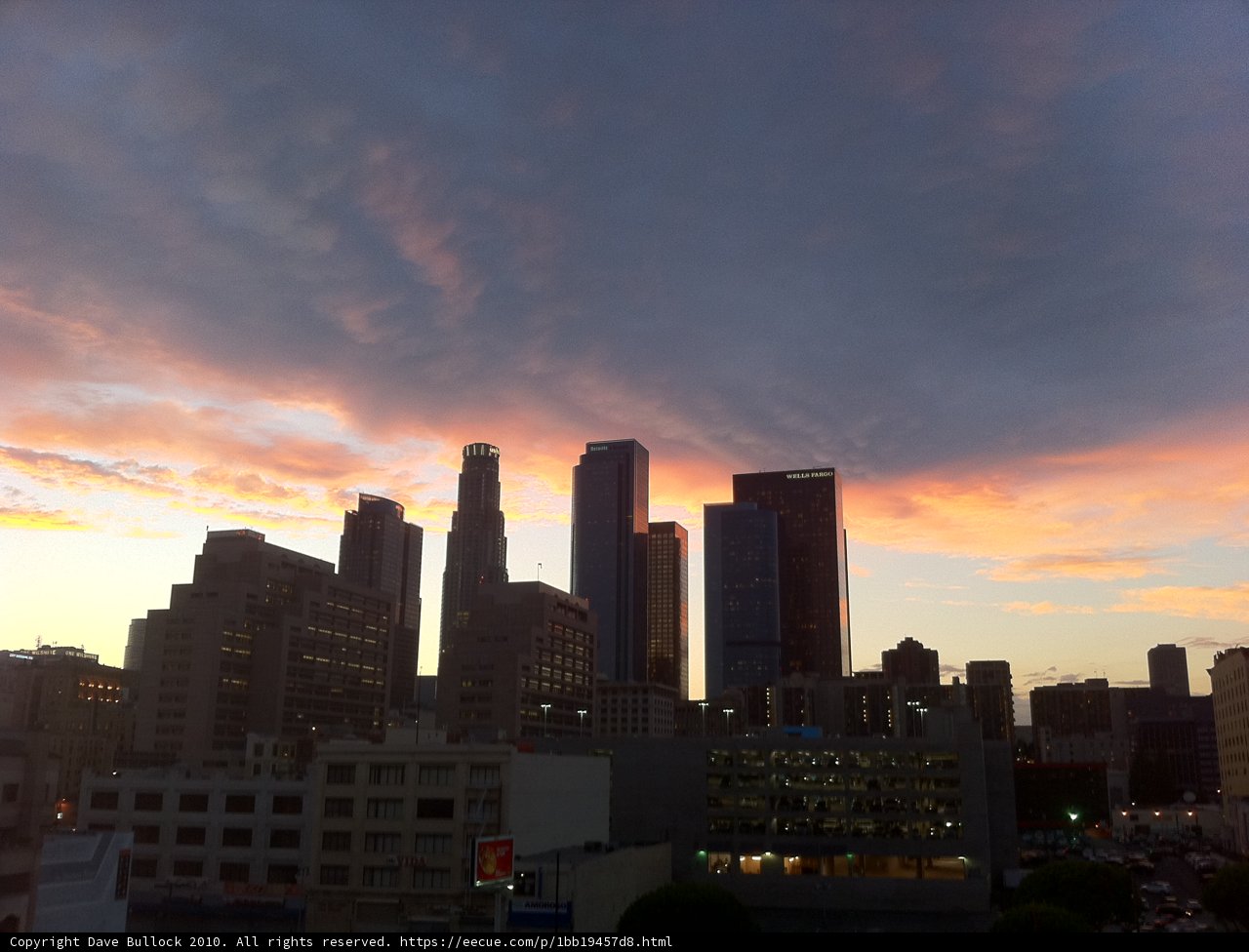 Sunset over Los Angeles Metropolis