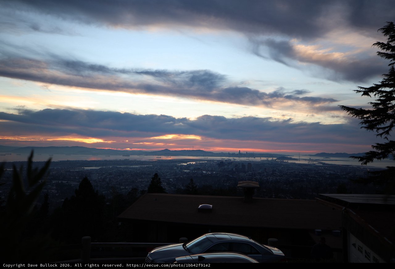 Sunset Over San Francisco Bay from Oakland Hills