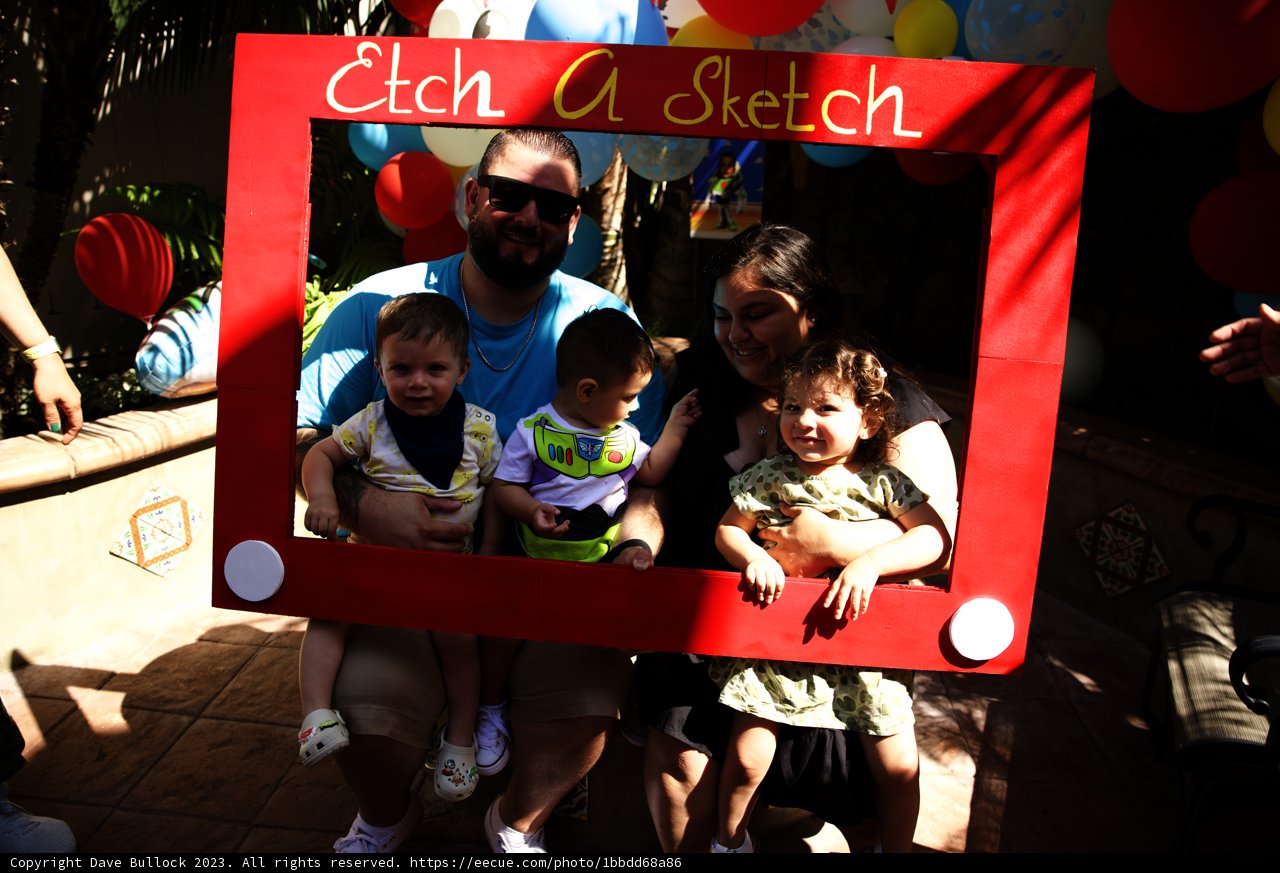 Red Frame Family Portrait at Wesley's First Birthday Party