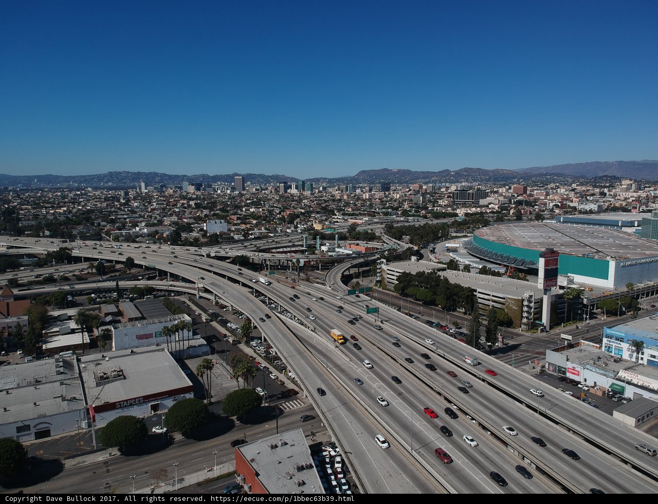 Freeway and City from Above