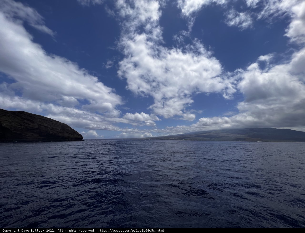 Blue Skies and Clouds Over the Pacific Ocean