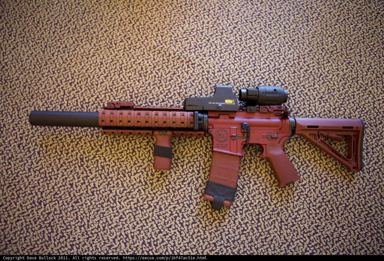 Red Rifle Aimed and Ready