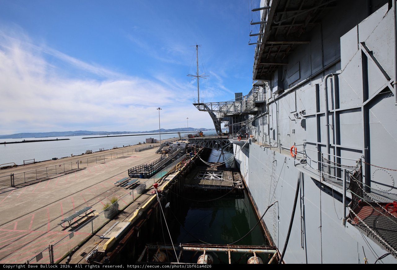 USS Hornet Aircraft Carrier Docked at Port