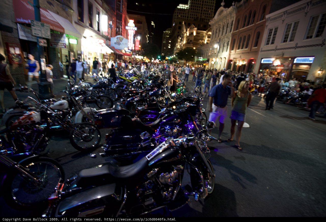 Nighttime Motorcycle Gathering