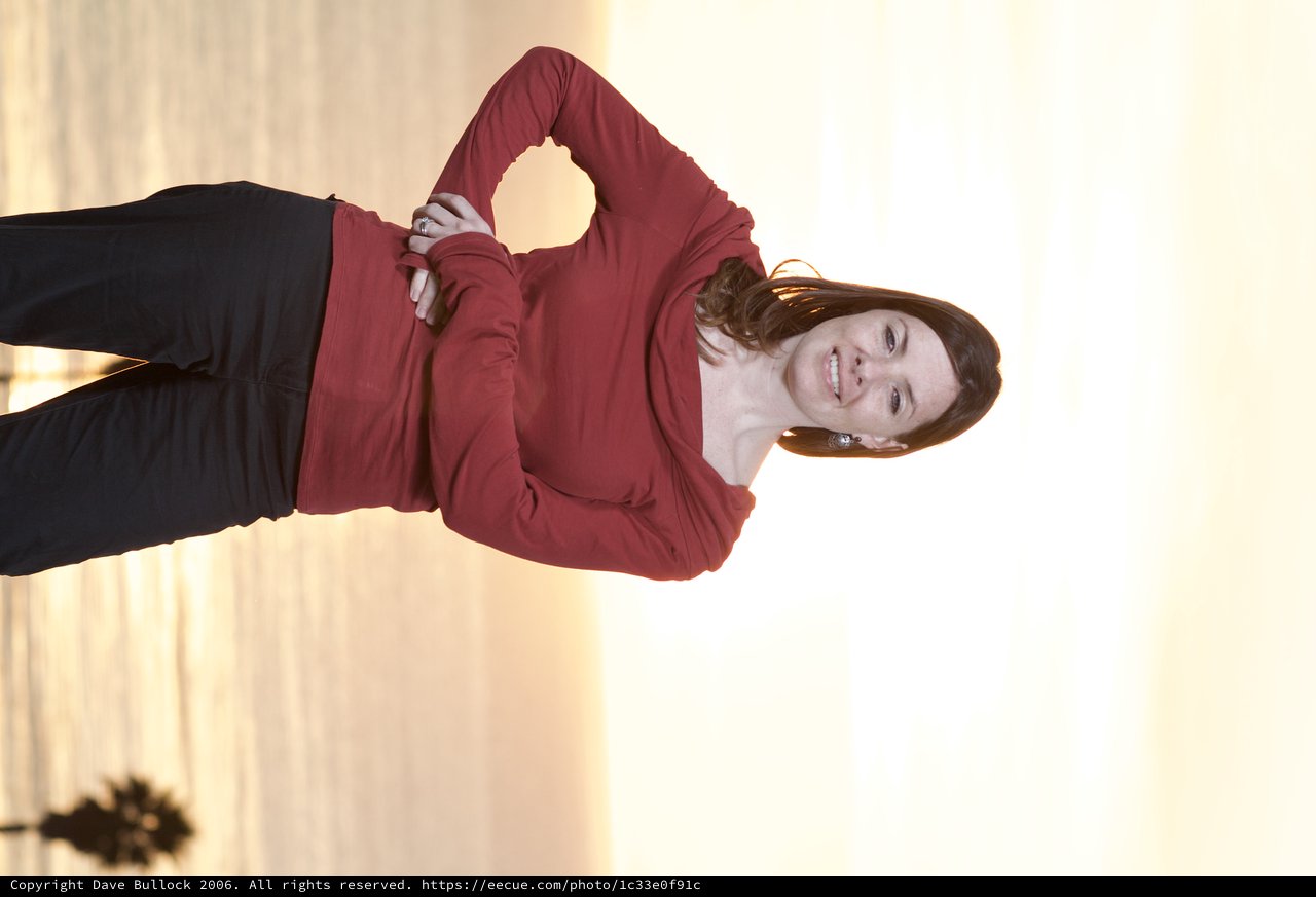 Woman in Red at Golden Hour Beach Sunset